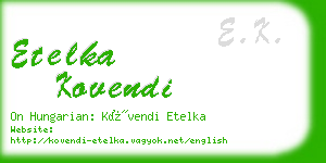 etelka kovendi business card